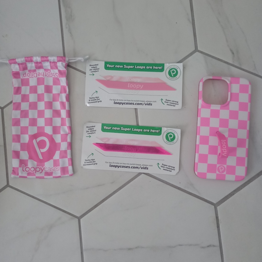 Loopy Case Pink Checkered Phone Case